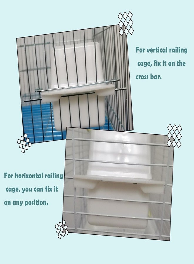 IBWell 2 Pack Clear Water Bowl and Food Container - Bird Cage Feeder With Perch for Parakeets - No Mess Design - Image 4